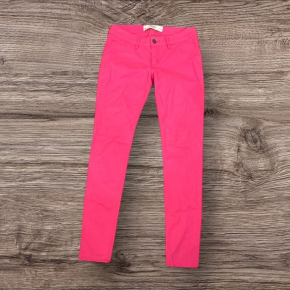 Abercrombie & Fitch Bright Pink Skinny Pants - Picture 1 of 5